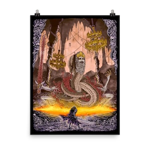 Serpent Slayer — Video Game Poster, Gaming Poster, Game Room Decor, Gaming Prints, Wall Art