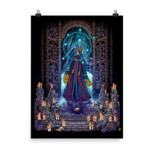 Moonlit Sorceress — Video Game Poster, Gaming Poster, Game Room Decor, Gaming Prints, Wall Art