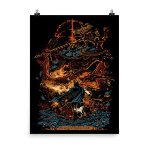 Fire and Flames — Video Game Poster, Wall Art, Gaming Poster, Game Room Decor, Gaming Prints