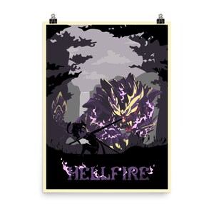 Purple Flames — Video Game Poster, Gaming Poster, Game Room Decor, Gaming Prints, Wall Art