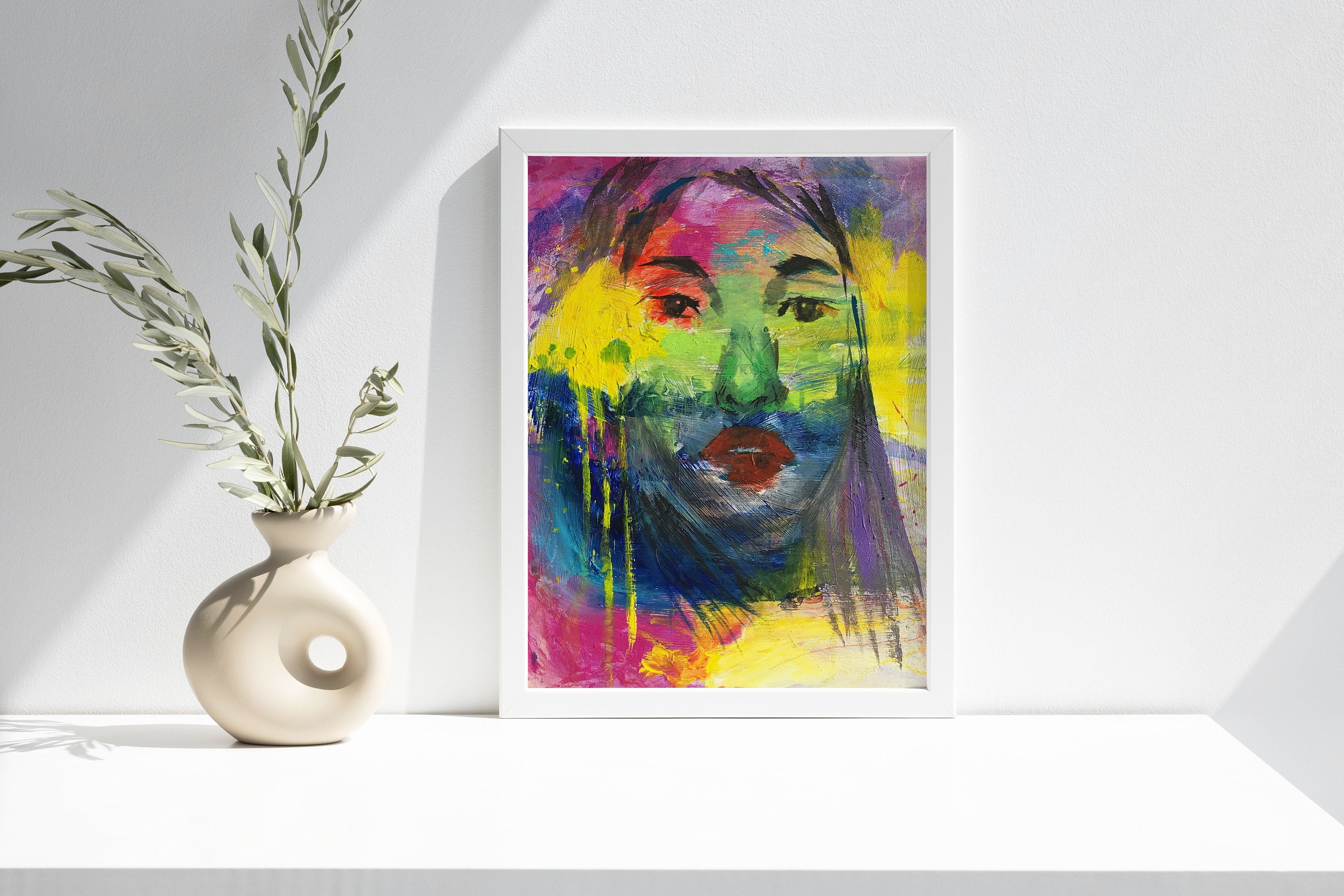 Color Ink Portrait Woman Art Color Ink