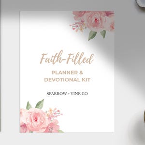 Planer & Devotionalien Kit | Druckbarer christlicher Monatsplaner | Bibelstudienzeitschrift | Schriftkarten | Gebetstagebuch PDF