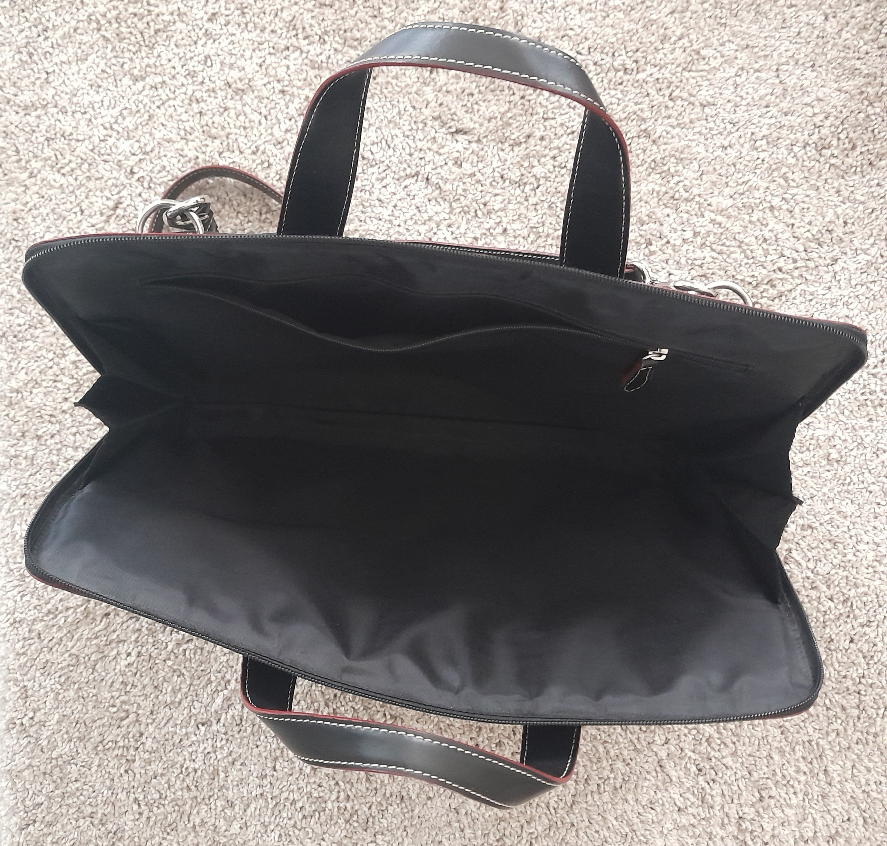 Lodis Laptop Bag Black Leather Adjustable Shoulder Strap Etsy