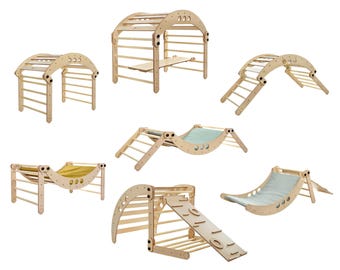 Play House | Climbing Triangle and Rocker/ Arch: Transformable, Foldable Playground, Climber Set Climber