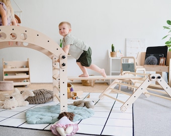 Climbing Triangle, Ramp and Arch/ Rocker CLIMBER SET: Foldable  Montessori Furniture for Development