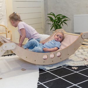 Climbing Triangles, Sliding Ramp, and Rocker/ Arch: transformable, foldable playground, playhouse Hilltown Climber
