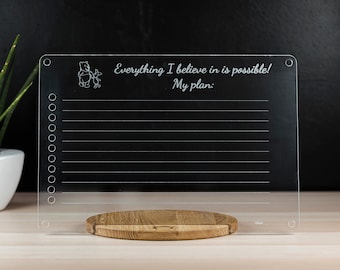 Pizarra acrílica de borrado en seco para niños/útiles escolares