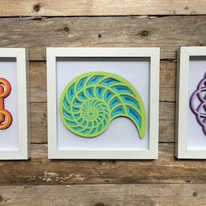 Sacred Geometry 3D Colorful Layered Wall Art, Fibonacci, Flower of Life, Metatrons cube, Yoga Wall Art, Sacred Geometry set of 3