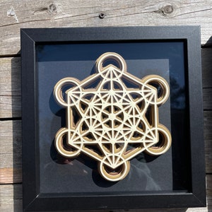 Neutral Metatrons Cube 3D Sacred Geometry, Sacred Geometry Wall Art, Meditate, Yoga