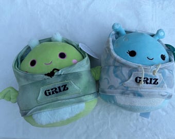 Griz Alien and Slug with Hoodie Bestie Set Dyed Squish