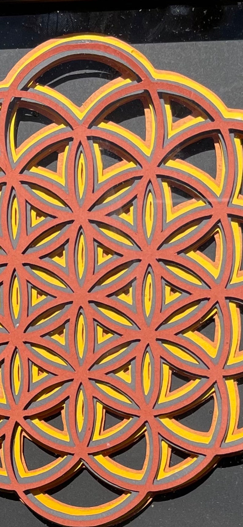 3D Layered Sacred Geometry Wall Art Flower of Life Fibonacci Metatrons