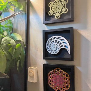 3D Layered Sacred Geometry Wall Art | Flower of Life | Fibonacci | Metatrons Cube