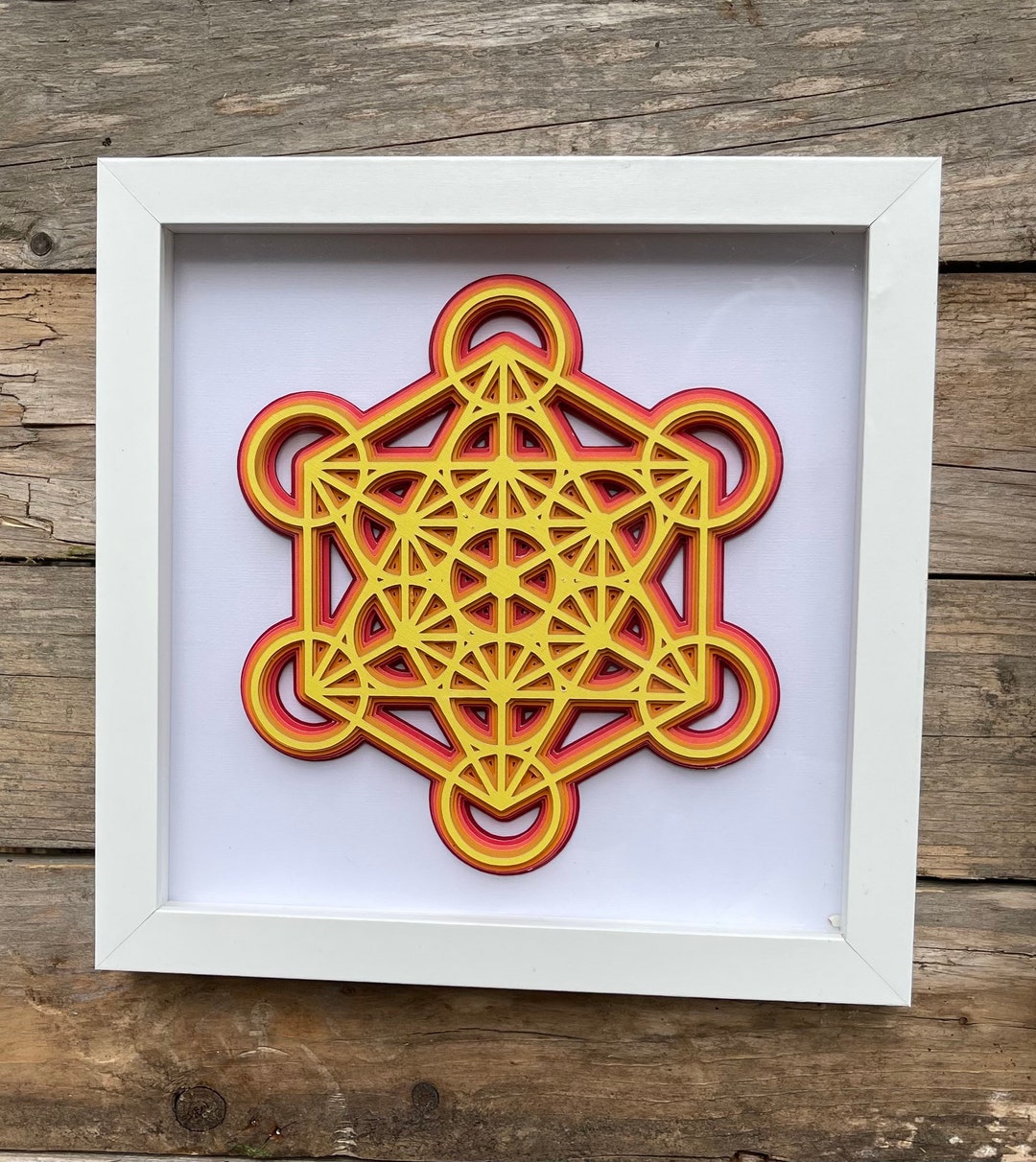 Metatrons Cube Fire Colorway 3D Sacred Geometry Wall Art - Etsy