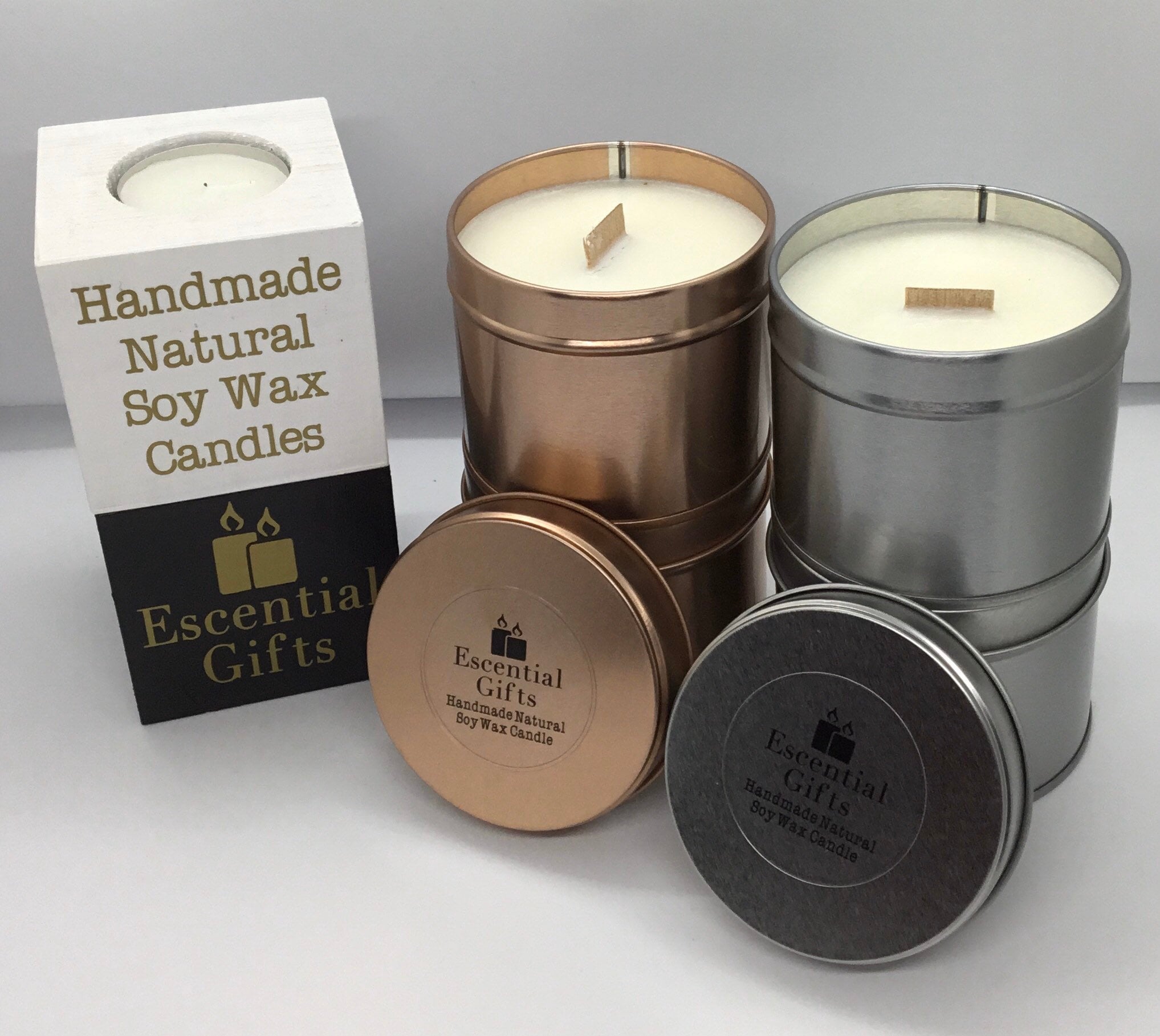 Natural soy wax WOODWICK scented candle tin Etsy