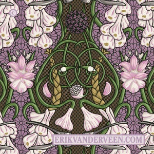 Garlic Wallpaper Dark lilac, green, purple image 3