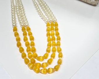 Pearl Mala Necklace, Long Indian Jewelry