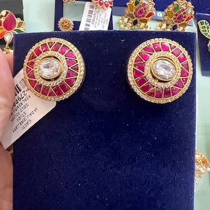 Kemp Studs/Kemp Stone Studs /Sabyasachi Studs/ Navratan Studs/ Indian Jewelry/ Indian Earrings/ Bollywood Jewelry/ Pakistani Jewelry