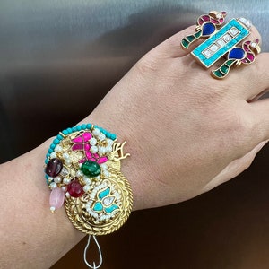 SLA Bangles/Gold Bracelet/Statement Jewelry/ Bollywood Jewelry/Brass Gold Kada/Boho/ Oxidized Premium /German Silver/ Openable Kada Bangles