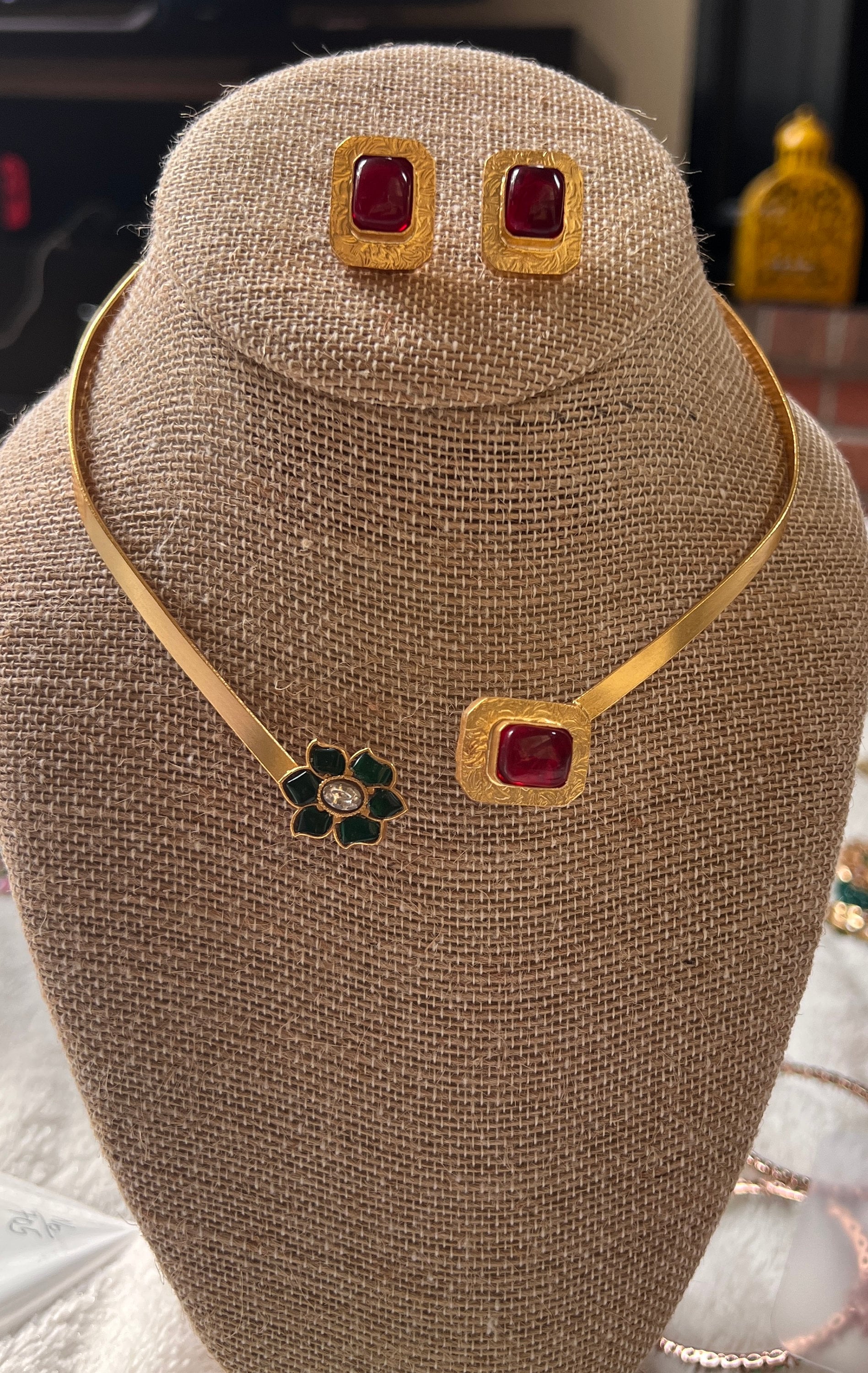 hanairoaiki 2点 Fusion Gold Hasli / Stone Studded Ethnic Fusion Sabyasachi