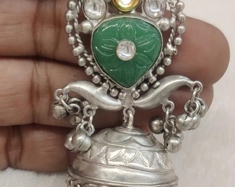 Jhumka de plata/Jhumka de plata de latón/Jhumka boho, Jhumka de piedra, joyería elegante, única, india y paquistaní, SLA Jhumka hecha a mano