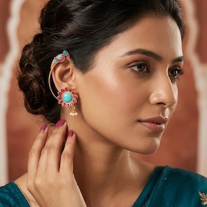 Bird Earcuff/Gold Jhumka Brass Silver Jhumka/Boho Jhumka, Gold Jhumka, Light weight Chandbaali SLA Jhumka,Brass,ear cuff,Bugadi,boho jewelry