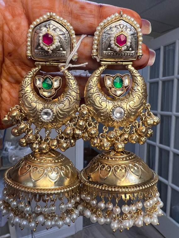 Brass jhumkas deals