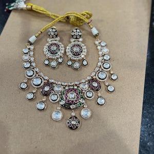 Polki Kundan Necklace/Pakistani Jewelry/Sabyasachi Necklace/High Quality Gold Plated/Moissanite Uncut Polki /Tyaani Jewelry/Indian Jewelery