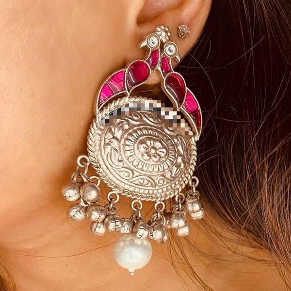 Brass Gold polish earrings,Statement earrings, Studs earrings, Pakistani Earrings,Desi Jewelry,Indian Jewelry,Afghani Earrings,Boho Studs