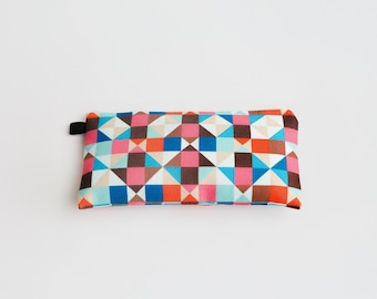 Bold Geometry Pencil Case | Vibrant Geometric Pattern Zip Pouch