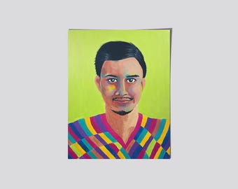 Bold Portrait Art Print | Colourful Wall Print of Young Man with Vibrant Colour Splashes | Modern Decor