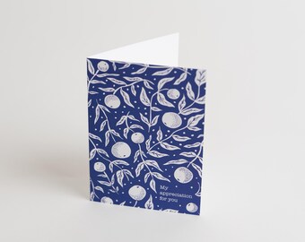 Nature-Inspired Thank You Card – Botanical Ink Drawing – Eco Stationery