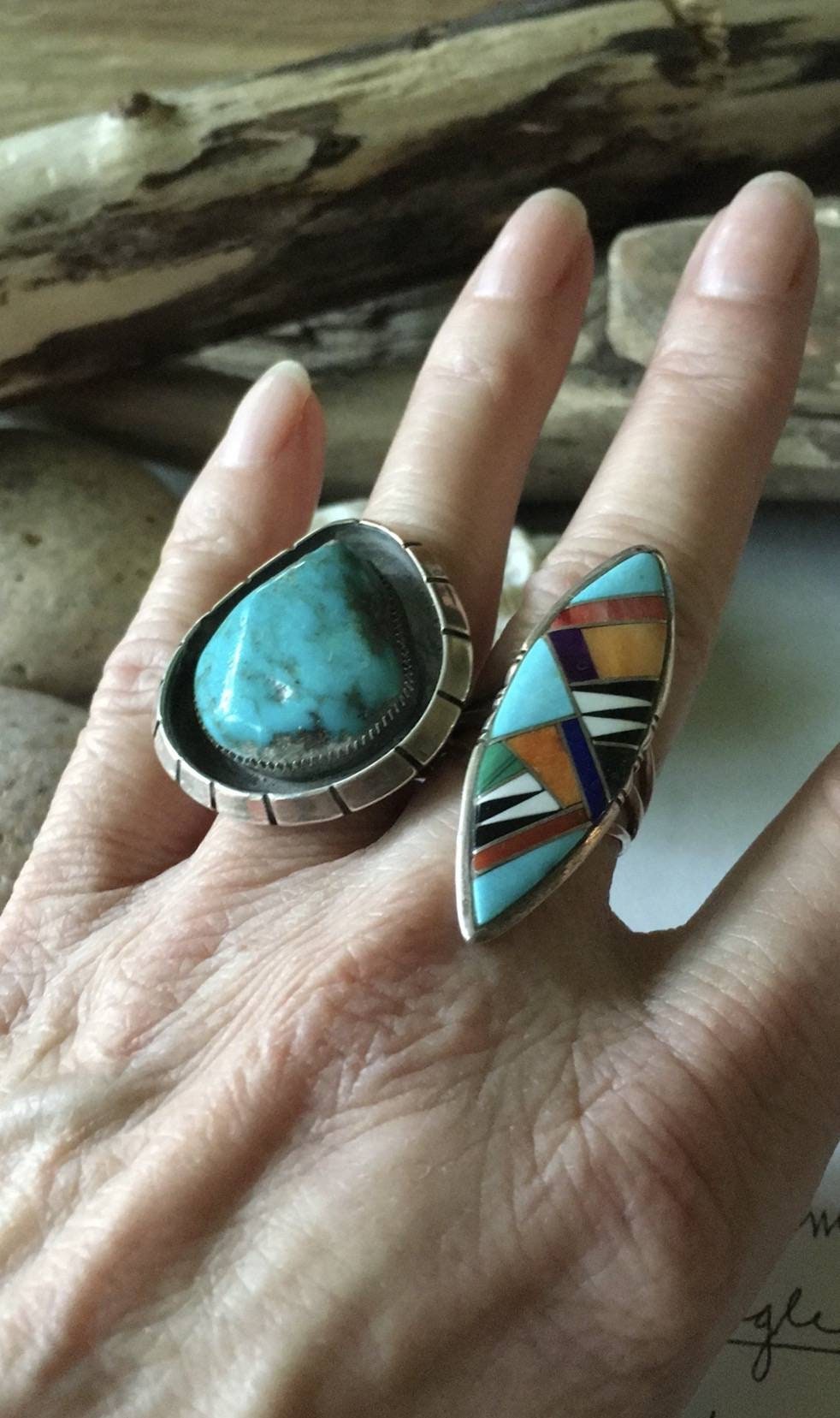 Vintage Native American Navajo Turquoise Ring Size 4.5 - Etsy