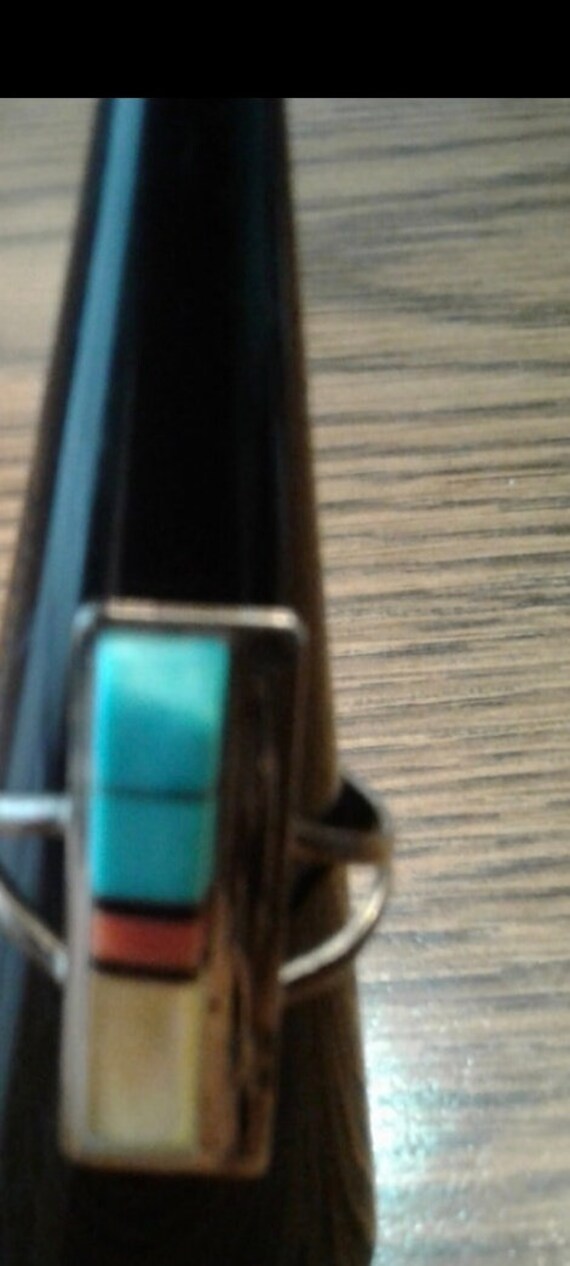 Vintage Native American Zuni Panteah Ring Size 9 … - image 3