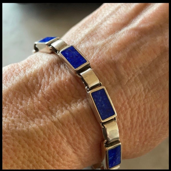 Vintage Christin Wolf Lapis Link Bracelet