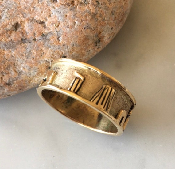 14k Gold Vintage Native American Navajo Size 7 Inlay Ring 14k Gold Vintage Native American Navajo Size 7 Inlay Ring