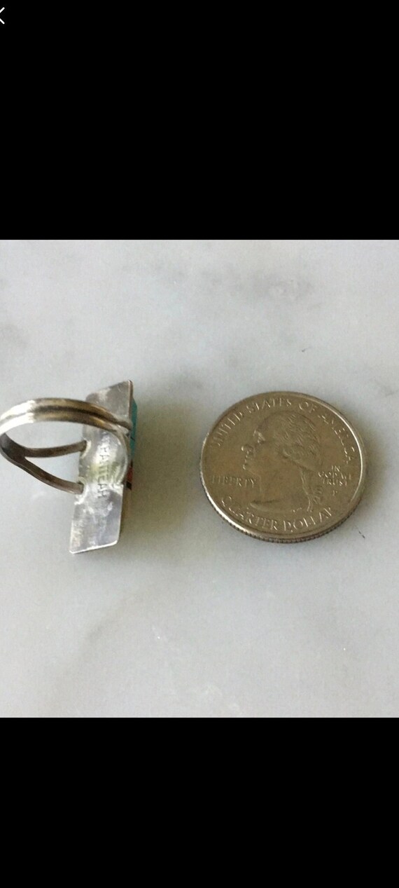 Vintage Native American Zuni Panteah Ring Size 9 … - image 4