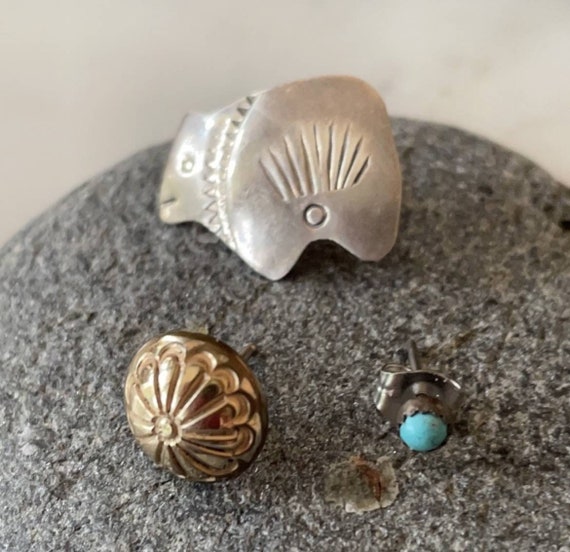 Vintage Native American Solo Stud Earrings