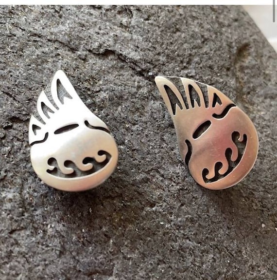 More Rare Vintage Native American Hopi Sterling Silver Wave Earrings More Rare Vintage Native American Hopi Sterling Silver Wave Earrings