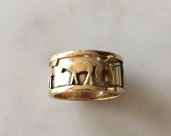 アクセサリー Vintage R. H. Begay Indian Ring Vintage Native American 14K Gold Storyteller Roland Begay