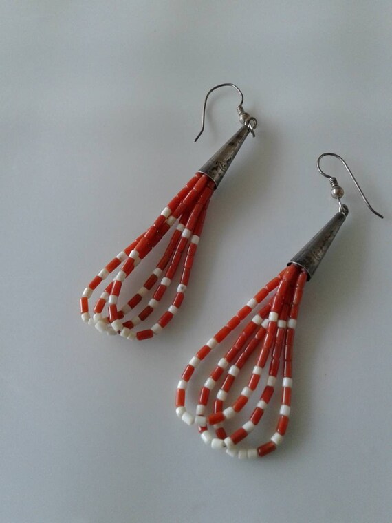 Fantastic Vintage Native American Petite Point Coral Set