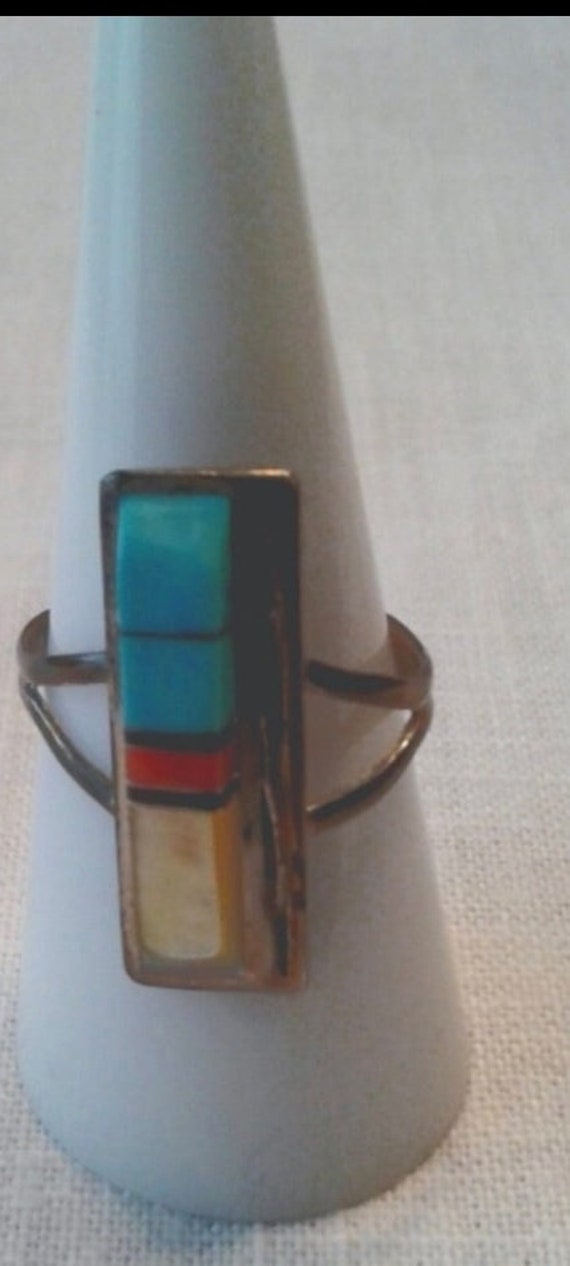 Vintage Native American Zuni Panteah Ring Size 9 … - image 5