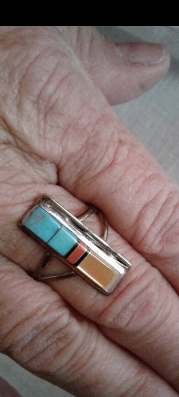 Vintage Native American Zuni Panteah Ring Size 9 … - image 2