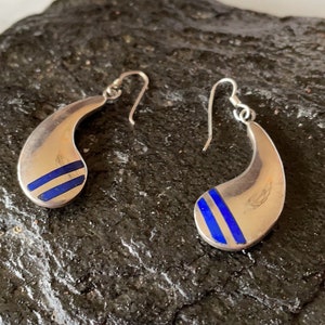 Vintage Christan Wolf Sterling Silver and Lapis Dangle Earrings