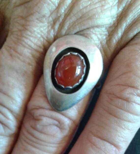 Vintage Native American Navajo Carnelian Ring Size