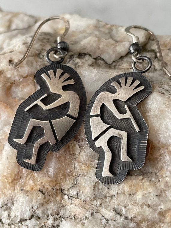 Vintage Native American Hopi Kokopelli Earrings