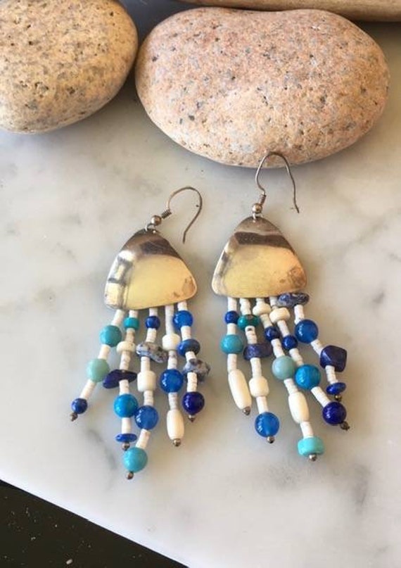 Vintage Native American Dangle Bead Earrings