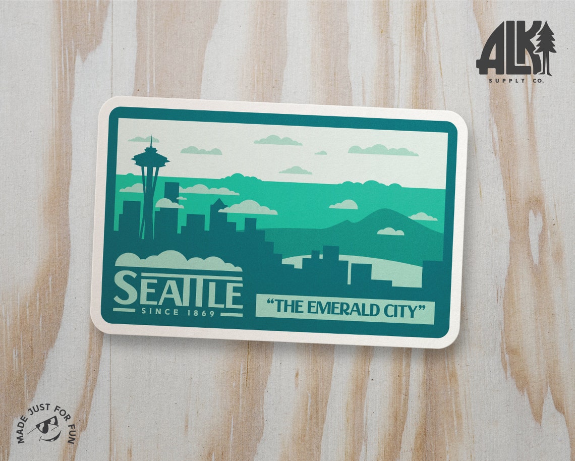 Seattle Sticker Seattle Decal Seattle Skyline Etsy