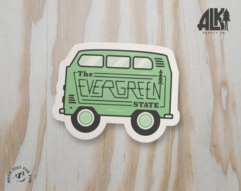 Washington Sticker - Washington Van Sticker - Evergreen State Sticker