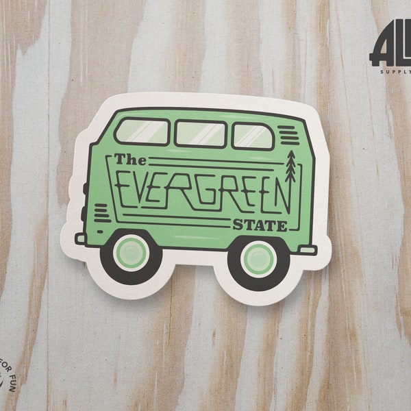 Washington Sticker - Washington Van Sticker - Evergreen State Sticker