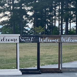 Welcome Planter • Welcome Sign • Hanging Basket Planter • Flower Welcome Planter • Rustic Farmhouse Front Porch Decor